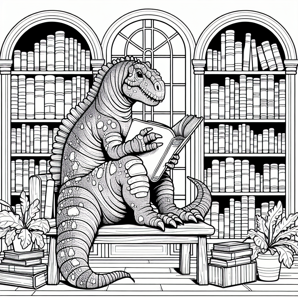 Игуанодон в библиотеке