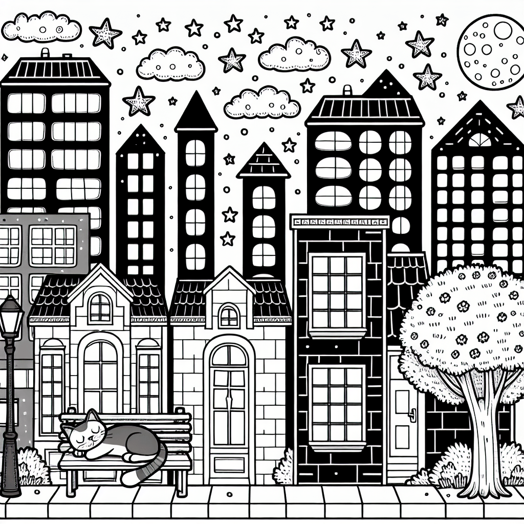 Ночной город и звезды