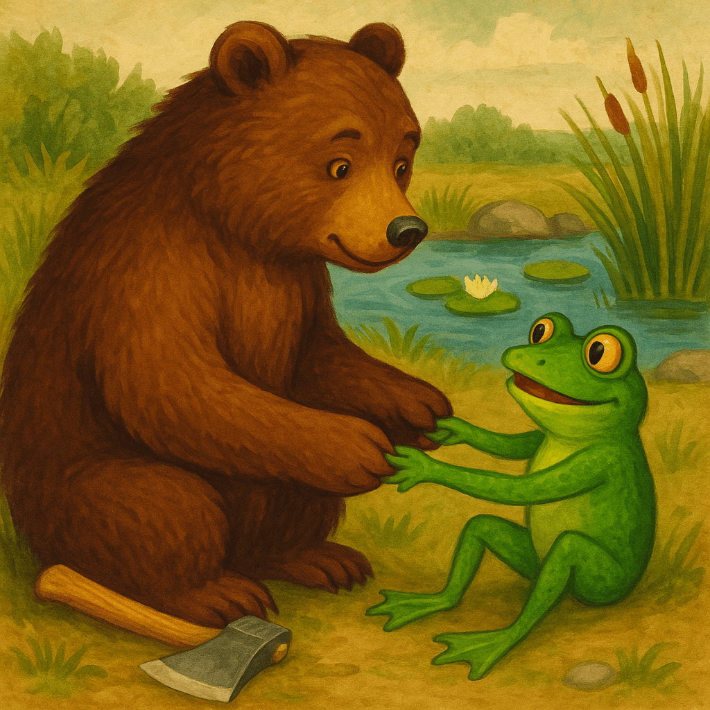 Медведь поймал Лягушку на берегу болота
