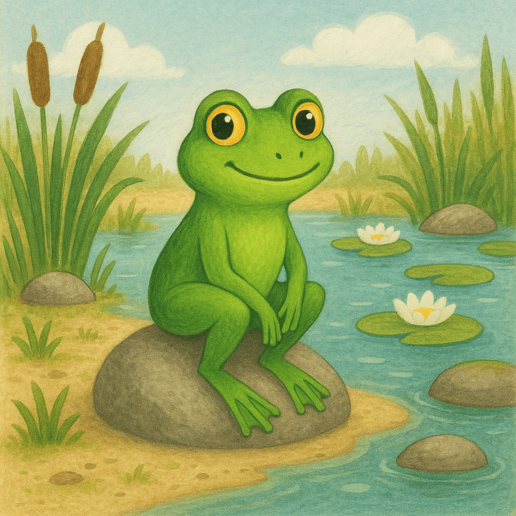 Сестрица Лягушка сидит на камне у воды